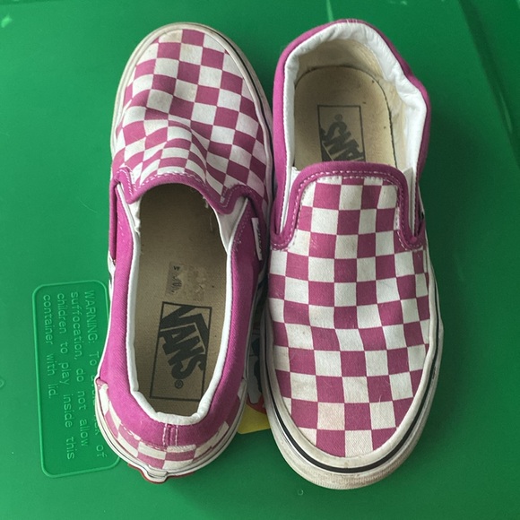 Dark purple, pink checkered, vans, preowned cute - Picture 8 of 12